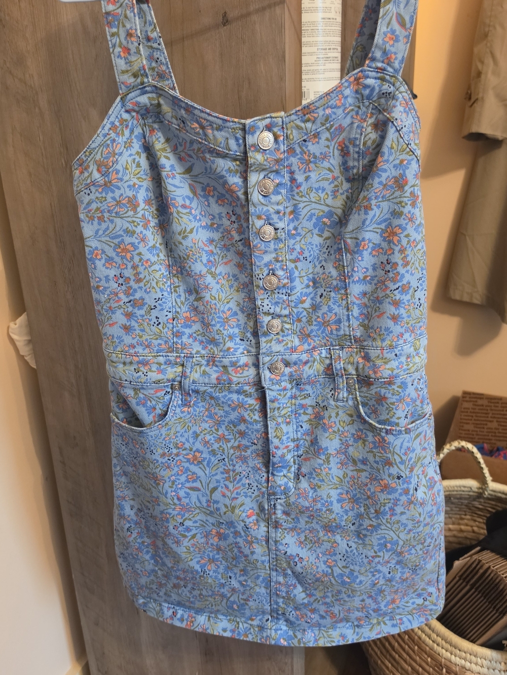 Jessica Simpson Light Blue Floral Denim Mini Skirt
